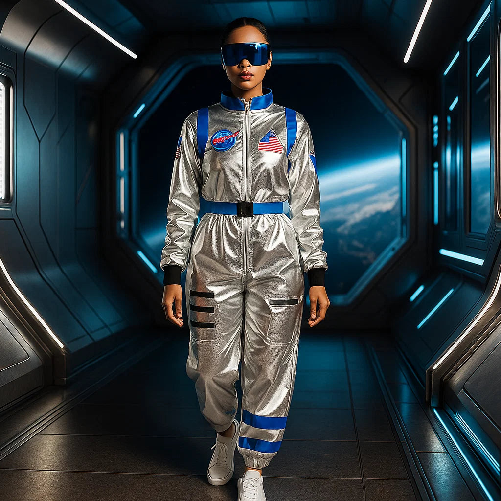 Ester srebrny kombinezon astronauty