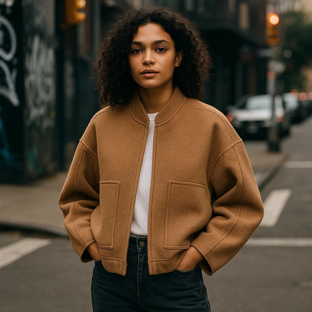 Sylvi - Przesadnie duża kurtka bomber - Guziki - Wygodna i Stylowa - vivano - warszawa