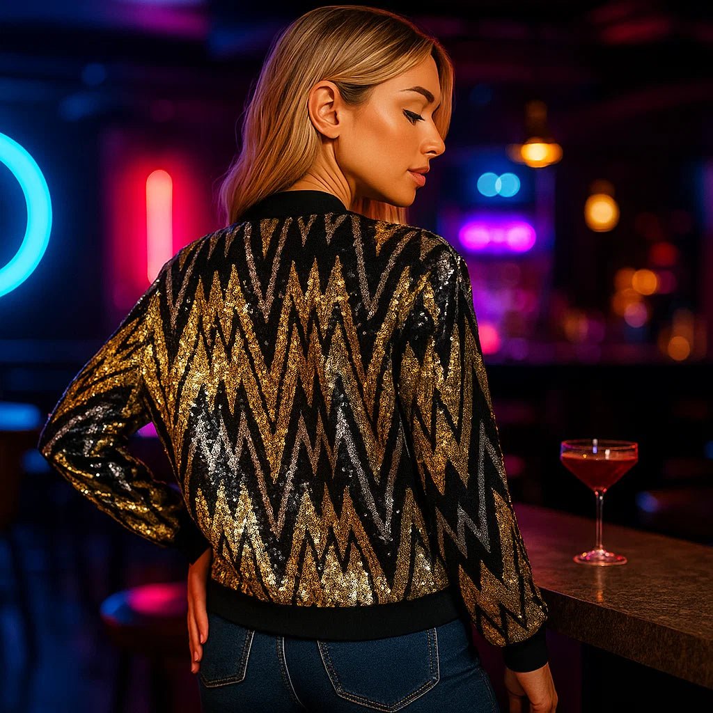 Thea Bomber Jacket - Cekiny - Unikalny Styl - Komfort - vivano - warszawa