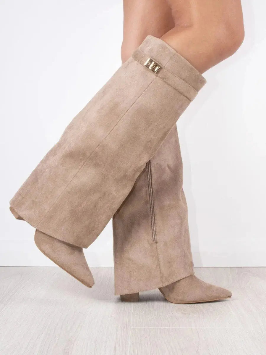Eleganckie wysokie botki z zamszu - Moda damska - Styl i komfort vivano-warszawa