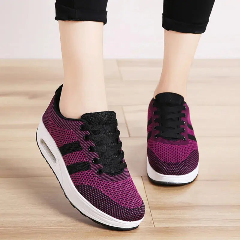 Sneakersy z Grubą Podeszwą - Sznurowadła Damskie - Styl Casual vivano-warszawa