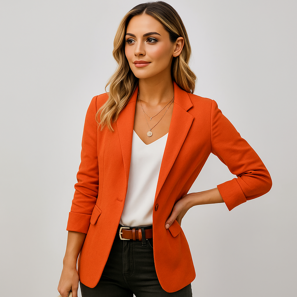 Marynarka damska - Dopasowany krój - Długie rękawy - Elegancka kurtka
