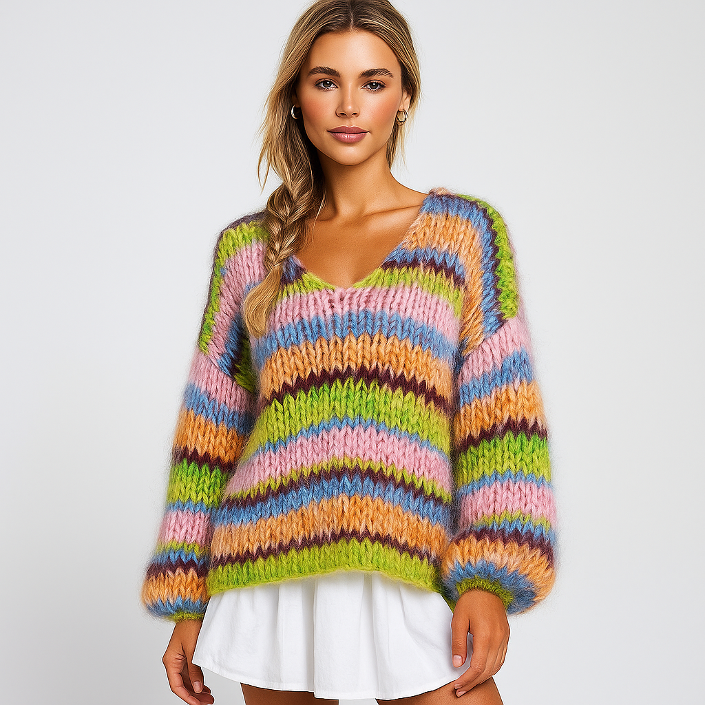 Stilla - Wielokolorowy Kardigan - Miękki Komfort - Stylowy Przytulny Design