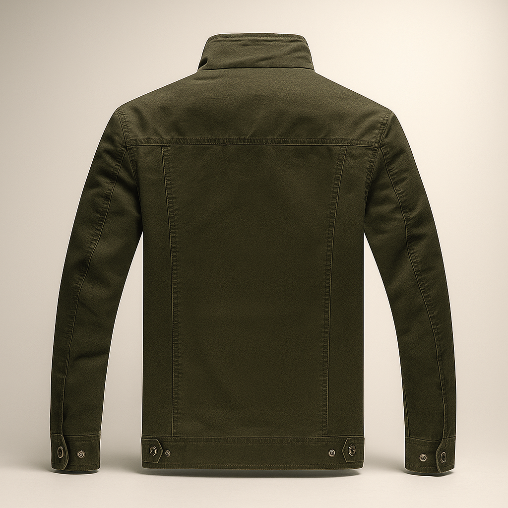Męska kurtka militarny styl - stojący kołnierz - trwały design