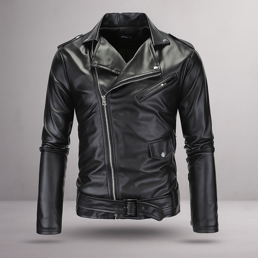 Męska Casual Kurtka Motocyklowa - Wygodny Kołnierz - Stylowa Solidność