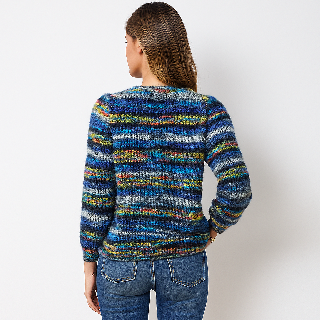 Wielokolorowy Kardigan Kaszmirowy - Miękki Komfort - Elegancka Stylizacja