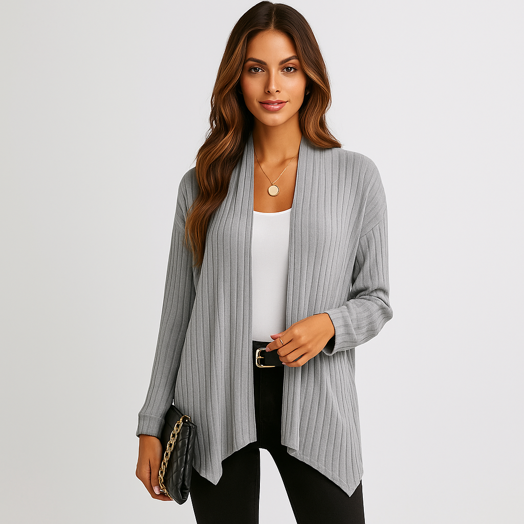 Sweter kardigan - otwarty krój - oddychająca tekstura - lekki komfort