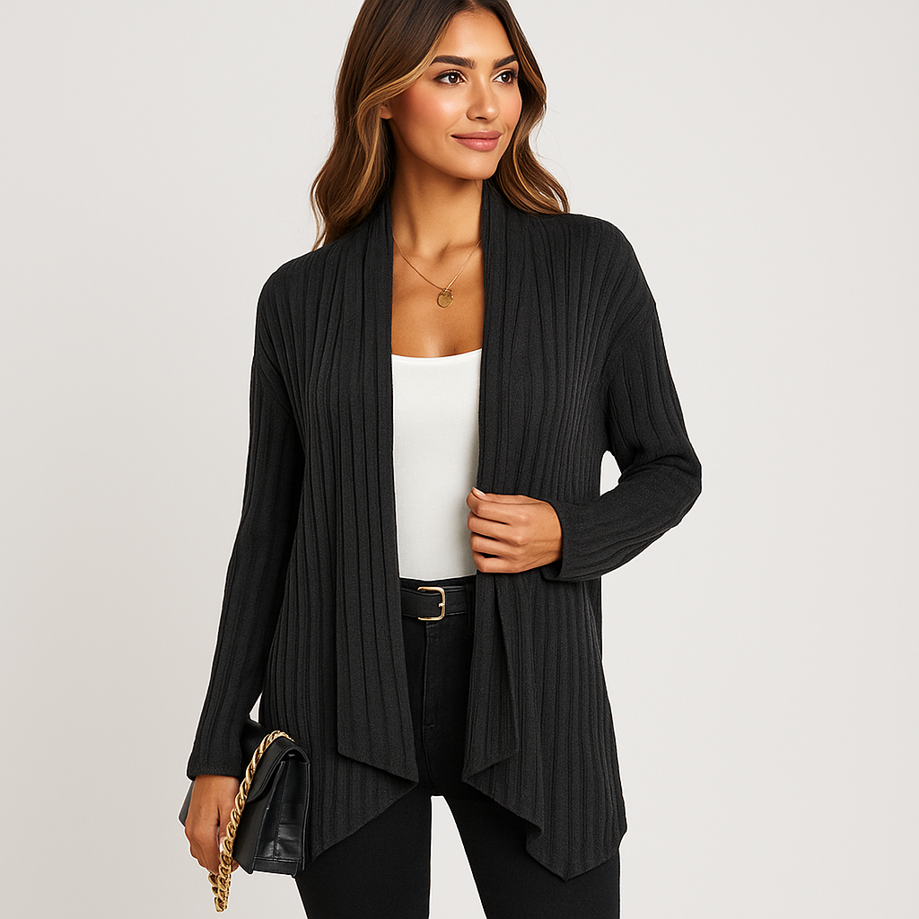 Sweter kardigan - otwarty krój - oddychająca tekstura - lekki komfort