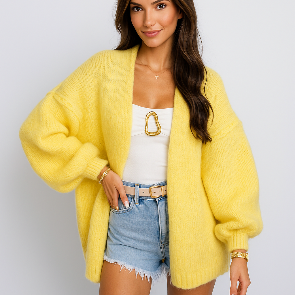 Kobieta Oversized Sweter Kardigan - Miękki - Komfortowy - Ciepły