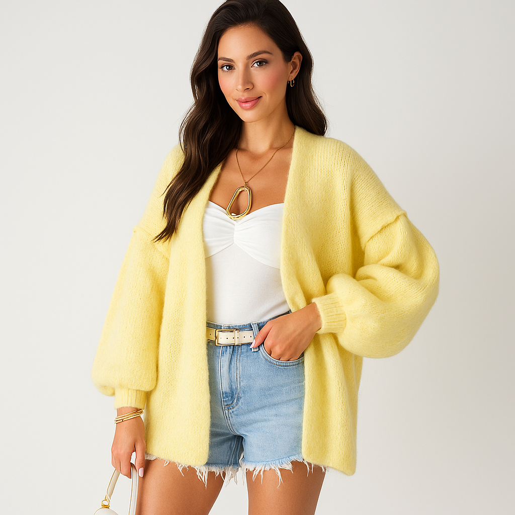 Kobieta Oversized Sweter Kardigan - Miękki - Komfortowy - Ciepły
