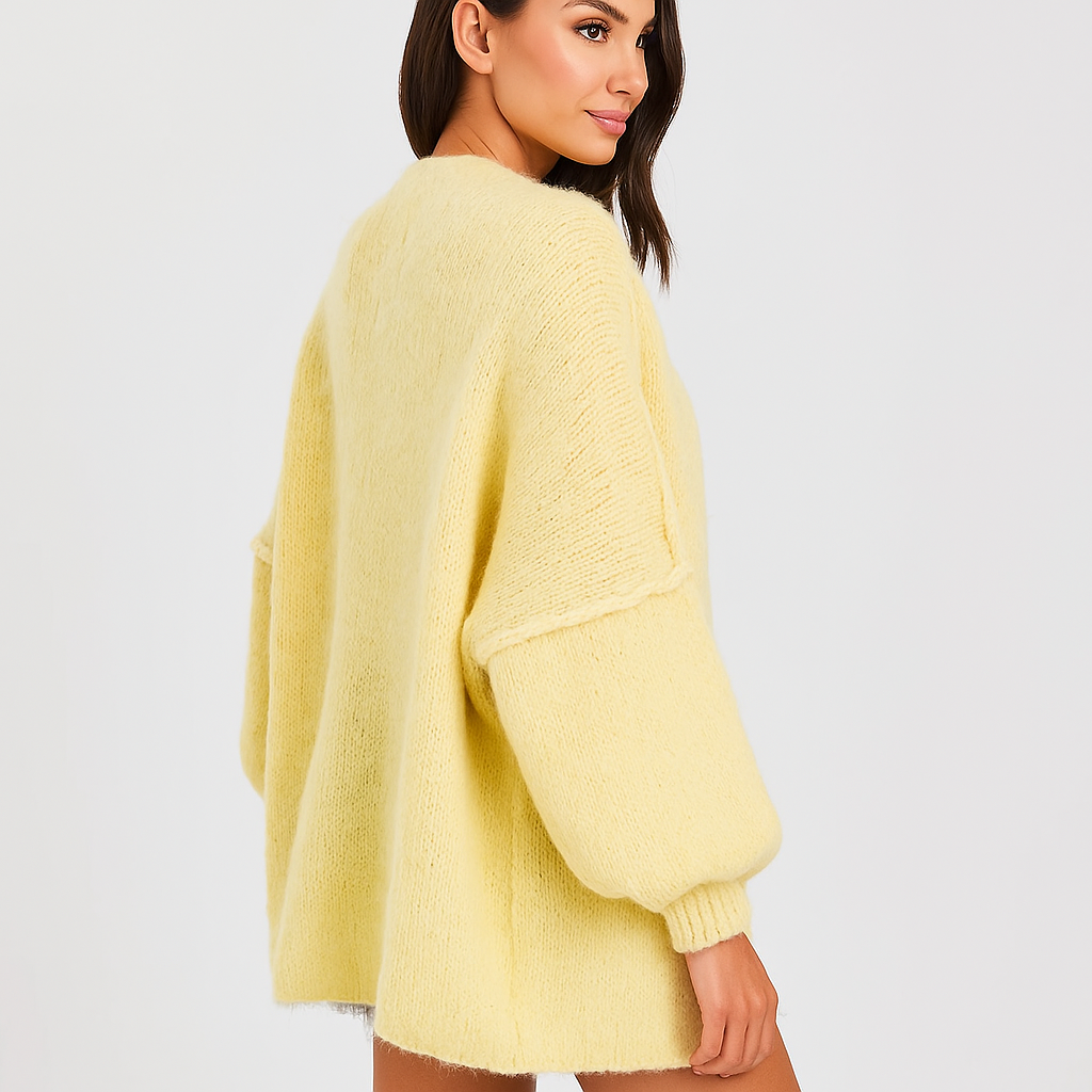 Kobieta Oversized Sweter Kardigan - Miękki - Komfortowy - Ciepły