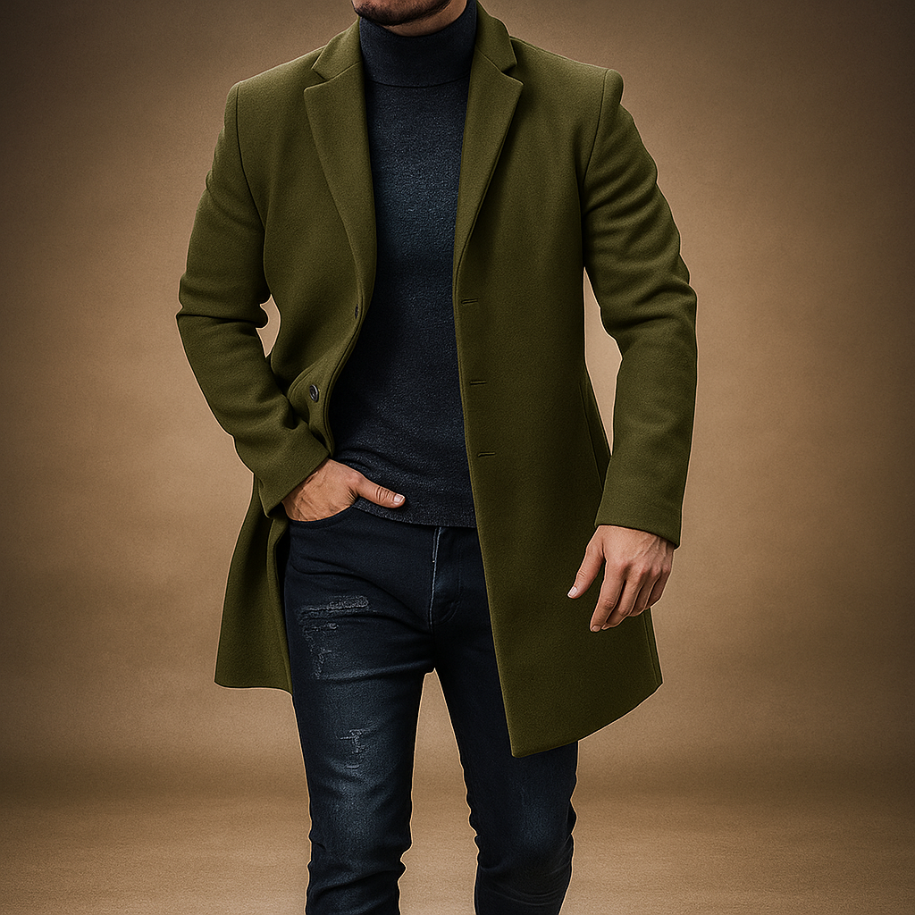 Męski Casual Płaszcz z Guzikami - Stylowy - Wygodny - Uniwersalny