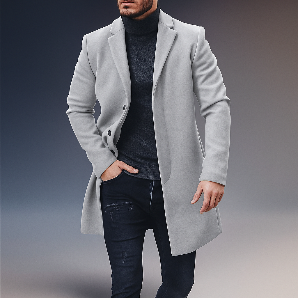 Męski Casual Płaszcz z Guzikami - Stylowy - Wygodny - Uniwersalny