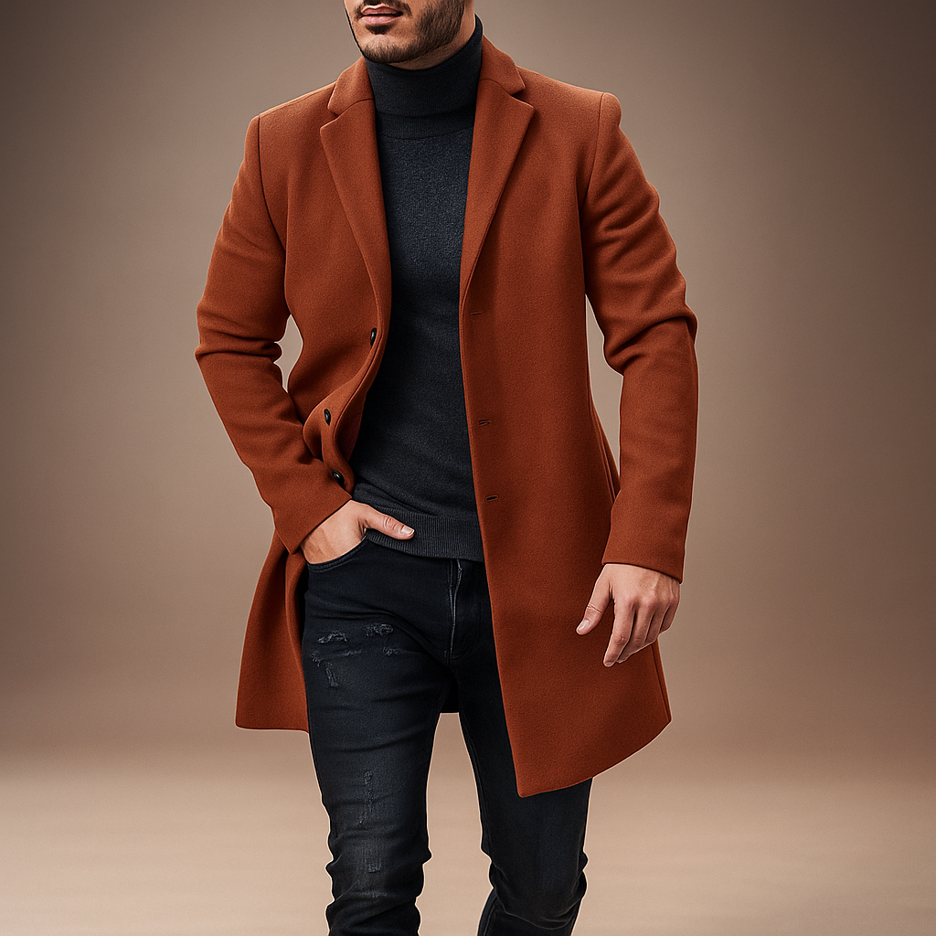 Męski Casual Płaszcz z Guzikami - Stylowy - Wygodny - Uniwersalny