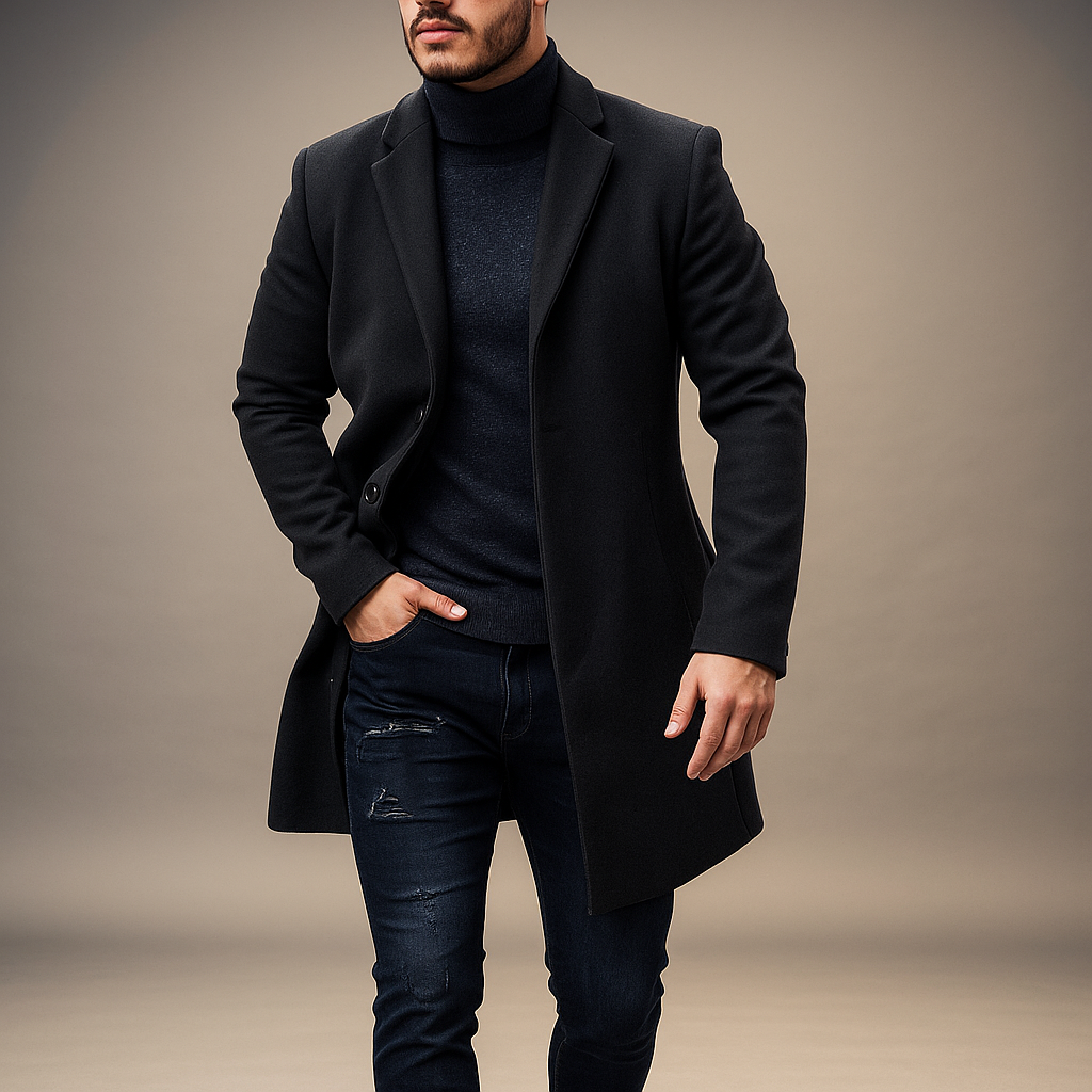 Męski Casual Płaszcz z Guzikami - Stylowy - Wygodny - Uniwersalny