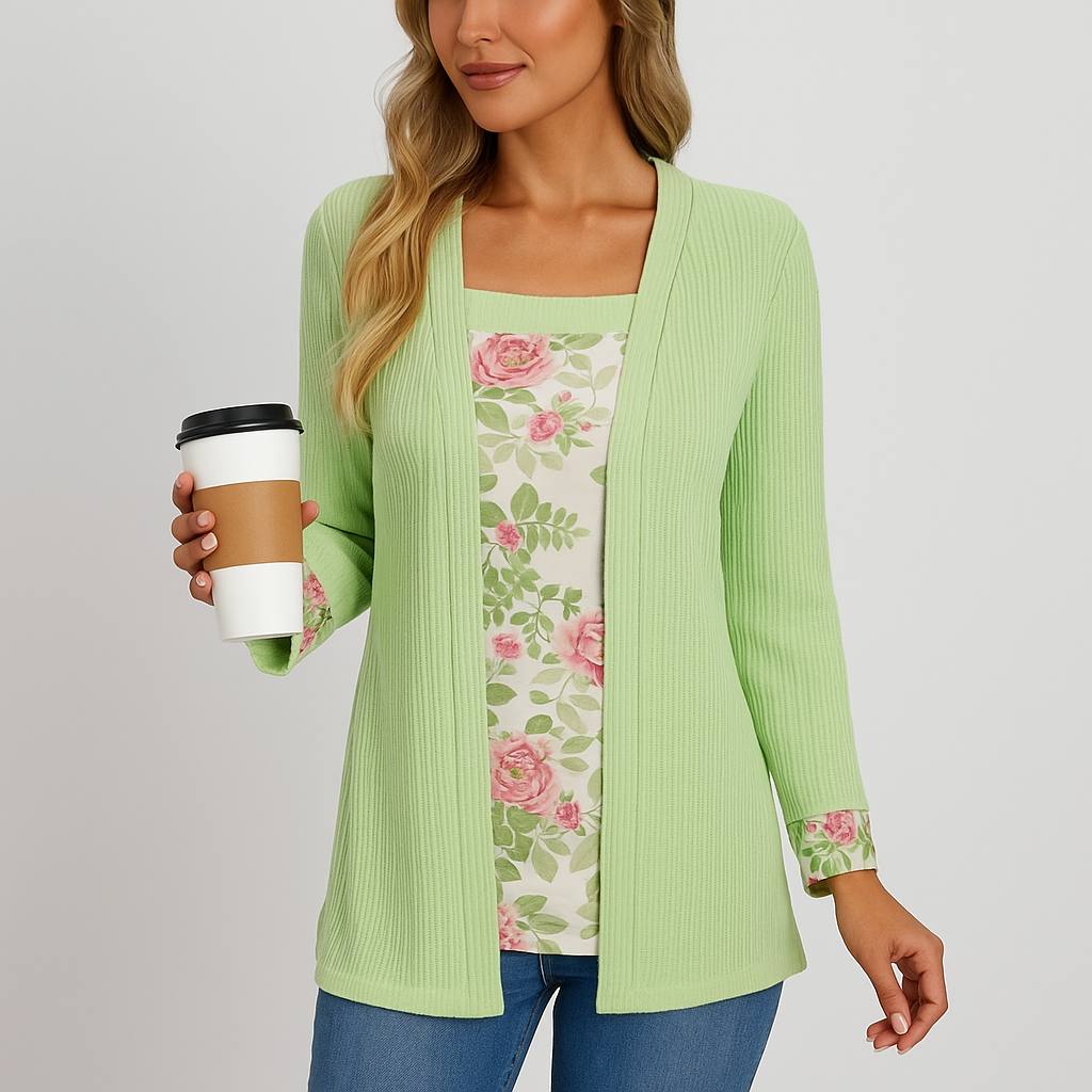 Dame Komfortabel Strikket Cardigan - Miękki - Stylowy - Ciepły - Blød & Varm