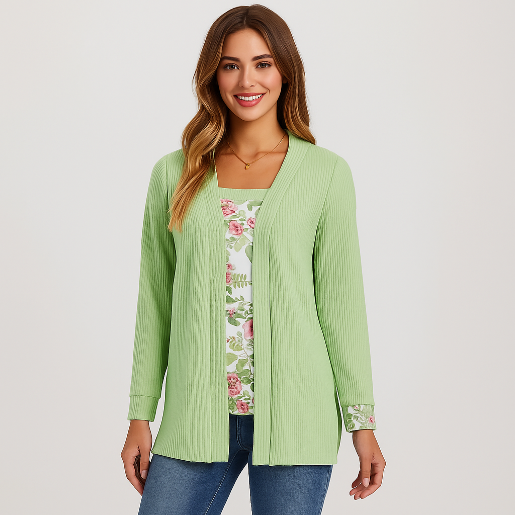 Dame Komfortabel Strikket Cardigan - Miękki - Stylowy - Ciepły - Blød & Varm