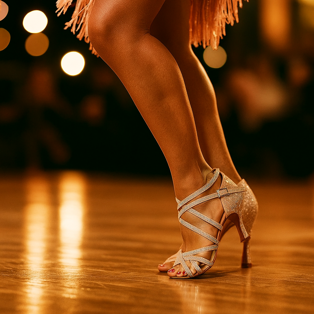 Buty salsa damskie - Spersonalizowane obcasy - Cekiny
