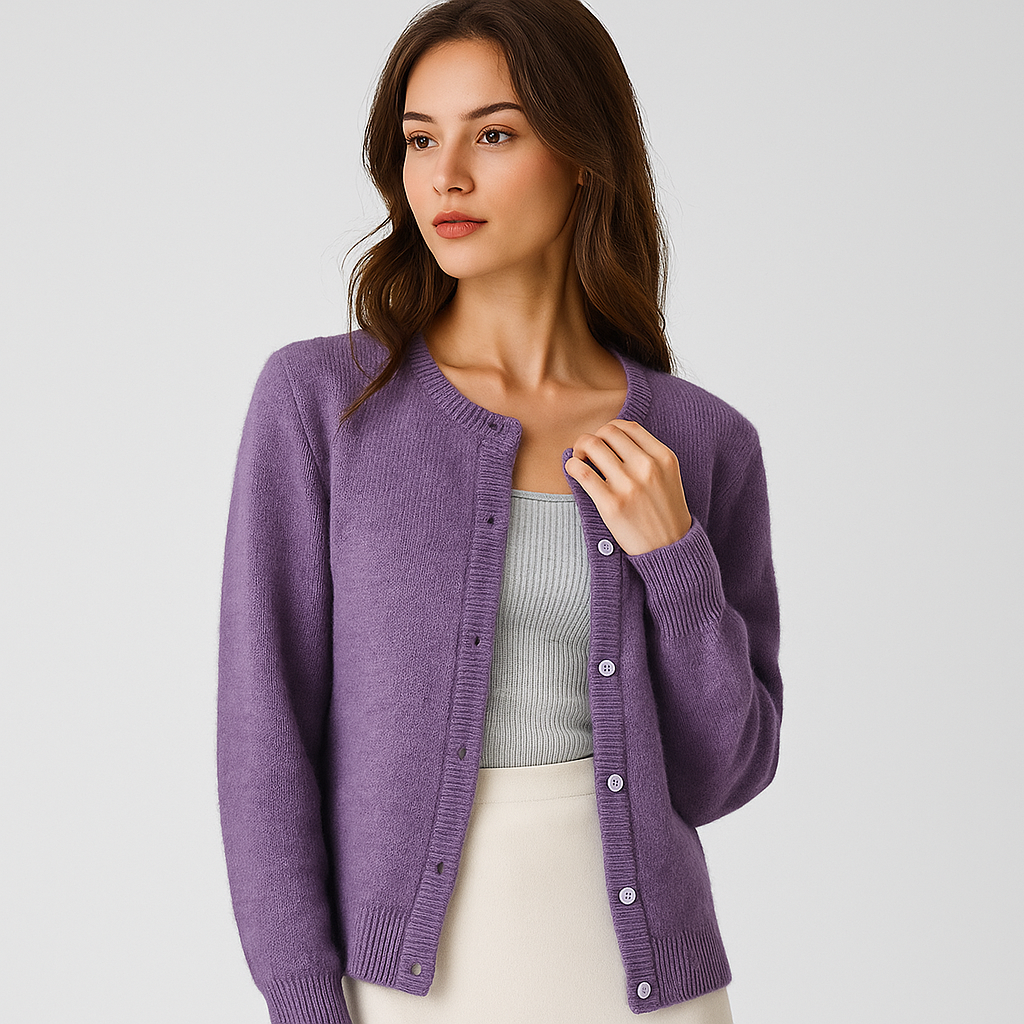 Cardigan Damski - Komfortowy - Stylowy - Jednokolorowy - Elegancki