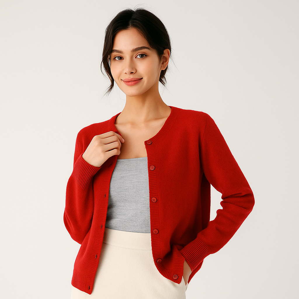 Cardigan Damski - Komfortowy - Stylowy - Jednokolorowy - Elegancki