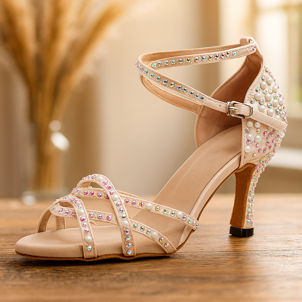 Personalizowane Satynowe Buty Taneczne na Obcasie