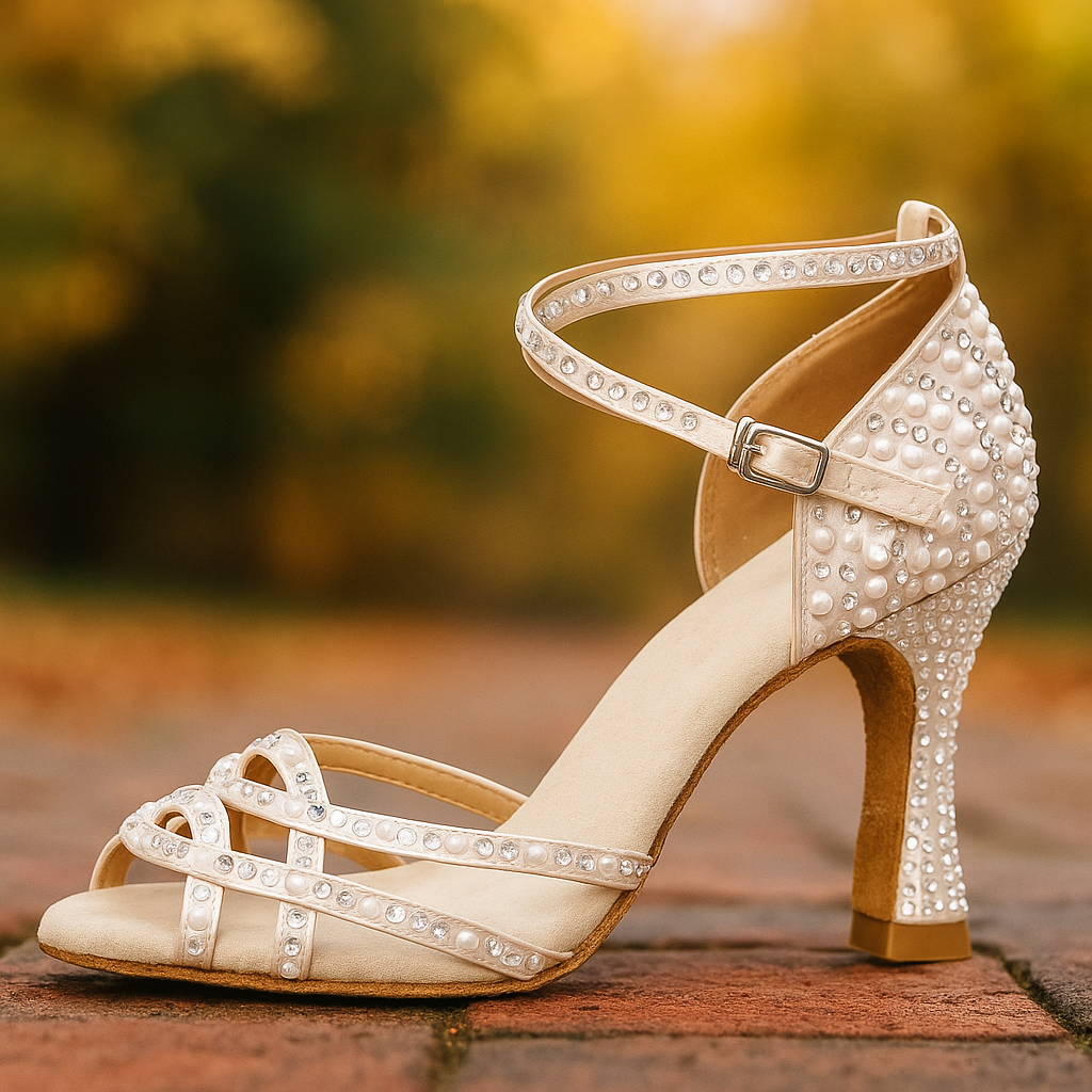 Personalizowane Satynowe Buty Taneczne na Obcasie