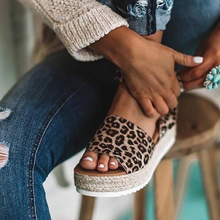 Damskie Espadryle Sandały - Koturnie z Paskiem Livia