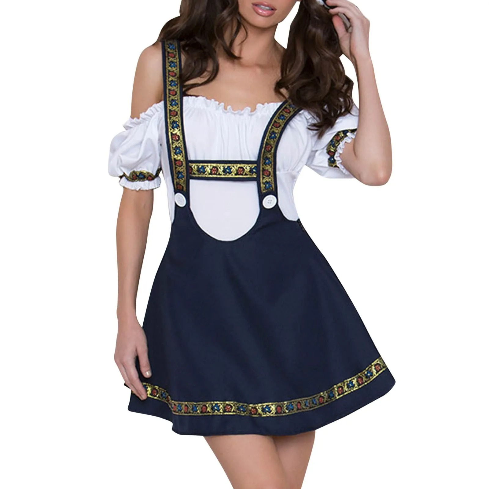 Sukienka Mini Dirndl - Mieszanka materiałów - Idealna na Oktoberfest