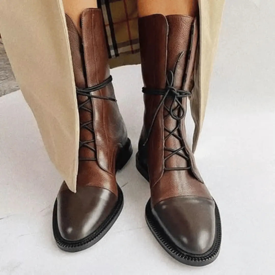 Vivano - Hannah Skórzane Botki-Boots-vivano-warszawa