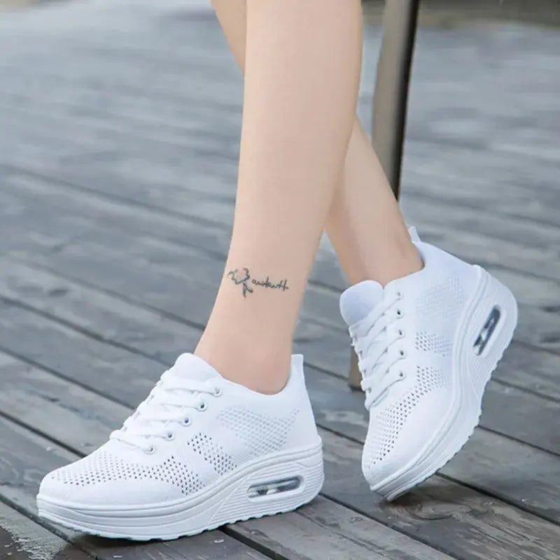 Sneakersy z Grubą Podeszwą - Sznurowadła Damskie - Styl Casual vivano-warszawa