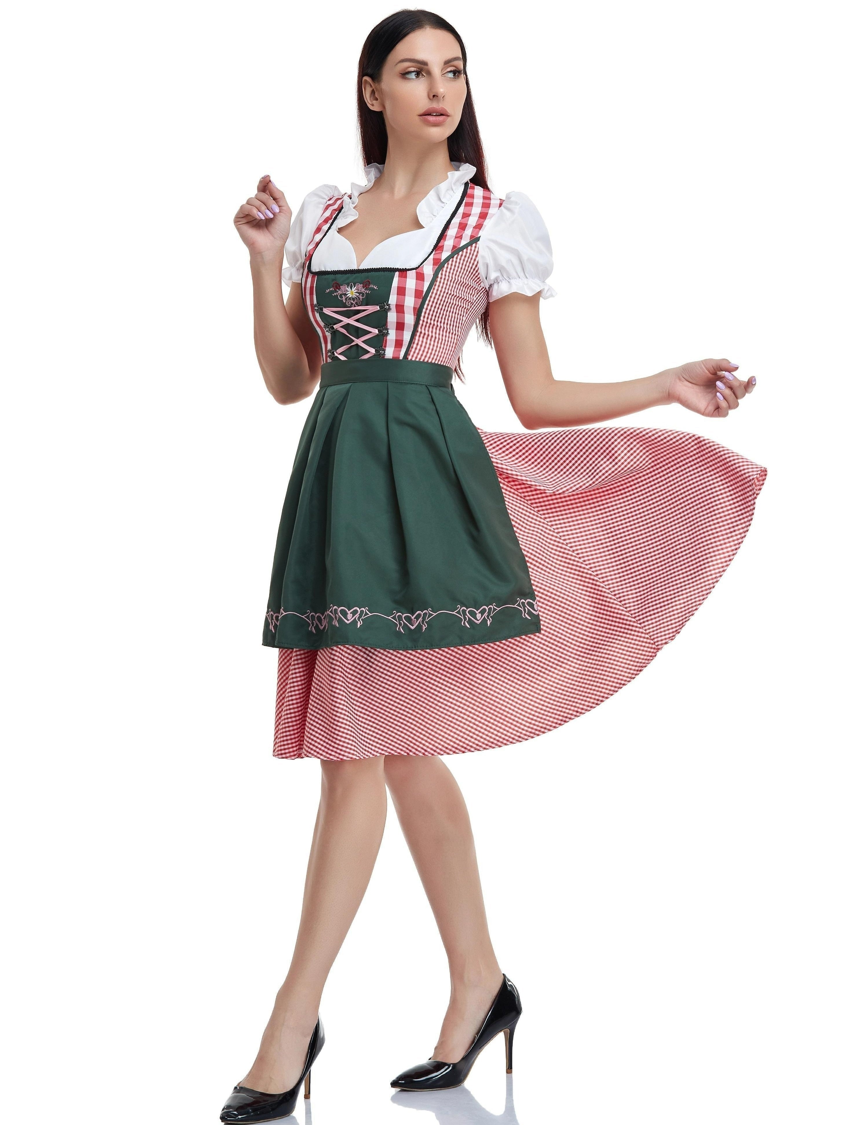 Sukienka Dirndl dla Dam - Miękkie Materiały - Tradycyjny Strój Oktoberfest