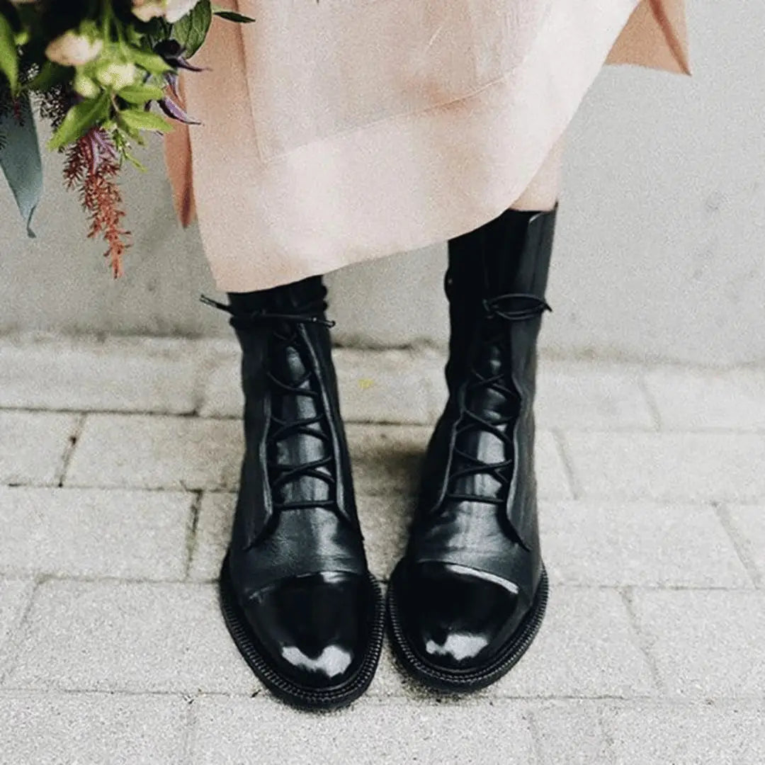 Vivano - Hannah Skórzane Botki-Boots-vivano-warszawa