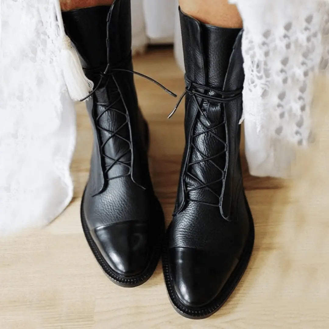 Vivano - Hannah Skórzane Botki-Boots-vivano-warszawa