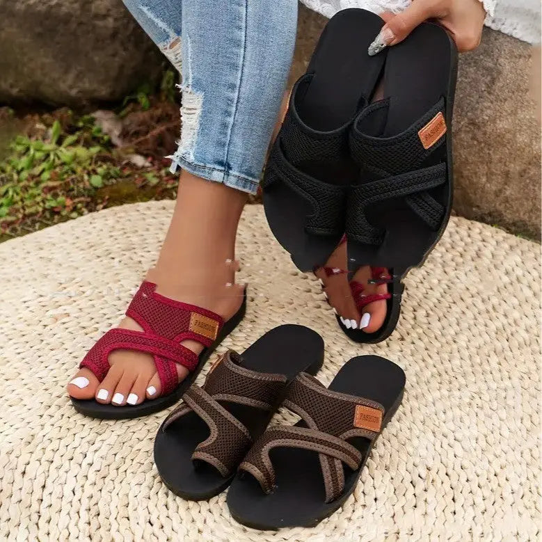 Damskie klapki peep-toe z oddychającej siateczki - Elegancki styl - Optymalny komfort vivano-warszawa