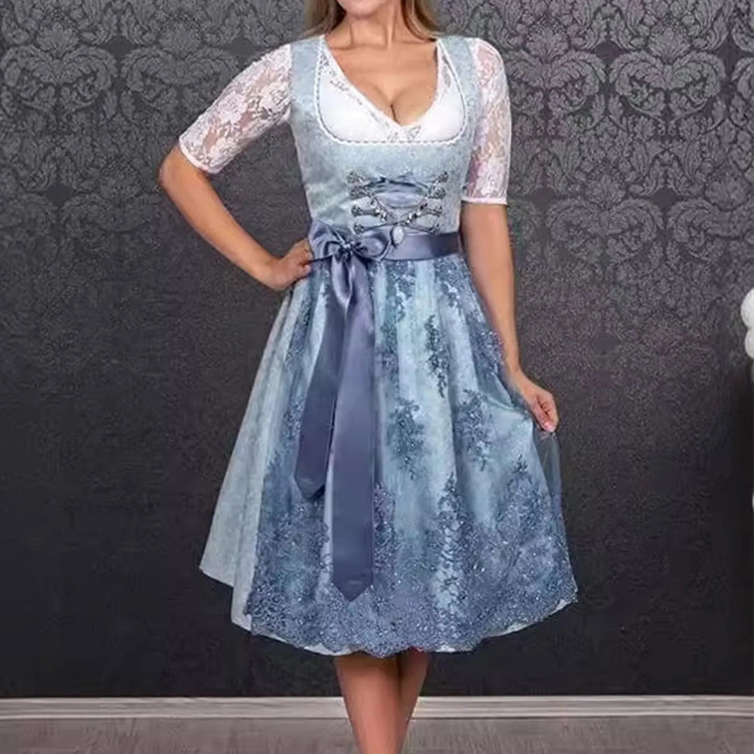 Sukienka Dirndl dla kobiet - Miękki materiał - Tradycyjny strój Oktoberfest