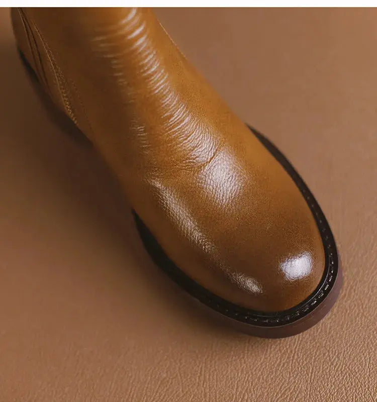 Bottki Skórzane na Średnim Obcasie - Elegancja LUXE vivano-warszawa