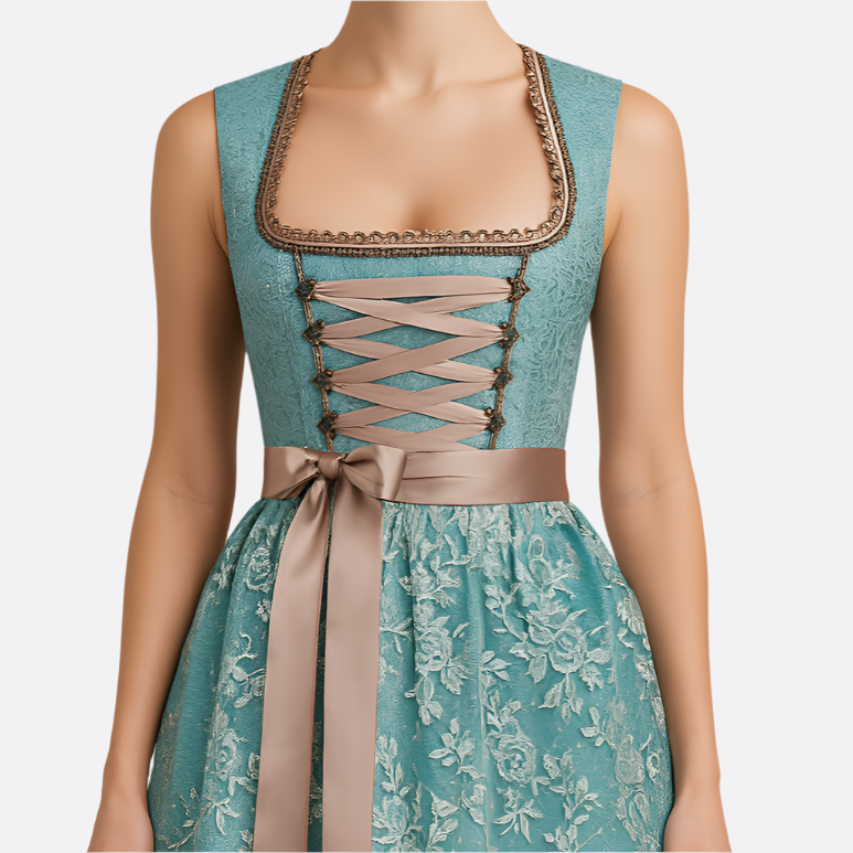 Sukienka Dirndl na Oktoberfest - Lekki Materiał - Stylowy Tradycyjny Design