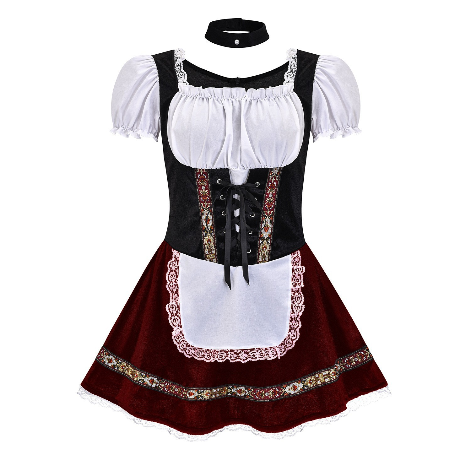 Elegancka Mini Dirndl Sukienka - Wysokiej Jakości Materiał - Oktoberfest Trachten