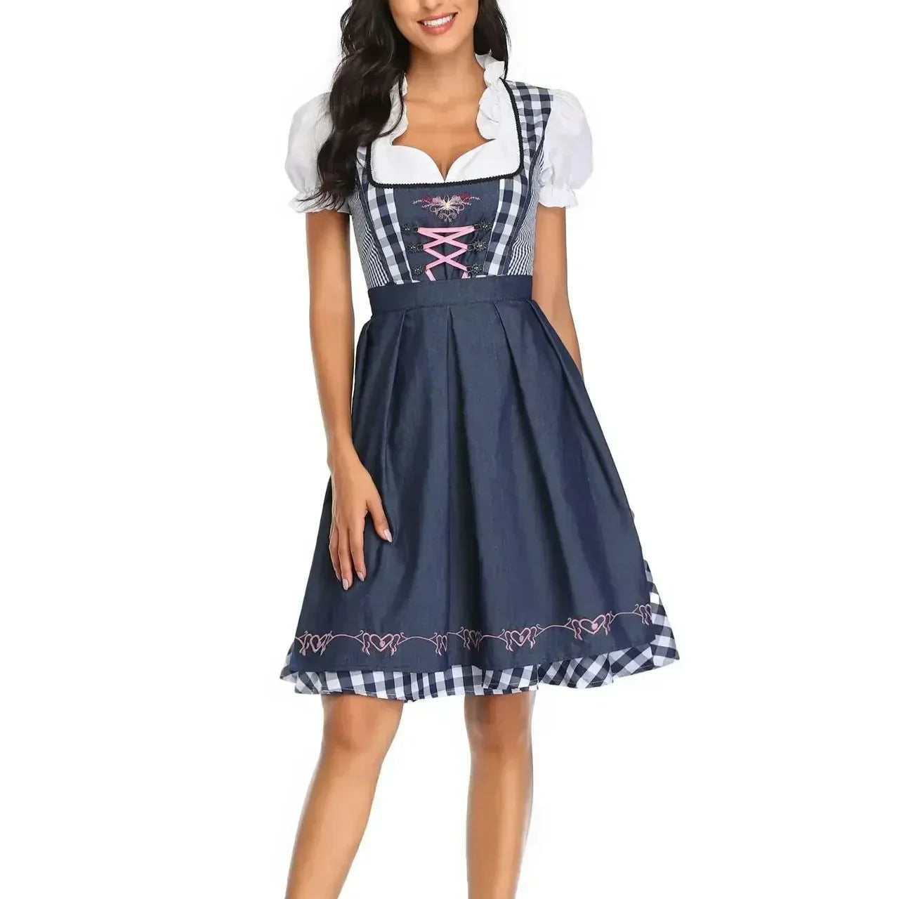 Kobiece Sukienka Dirndl na Oktoberfest - Miękki Materiał - Klasyczny Styl - Szczegółowa Tradycyjna Sukienka Festiwalowa