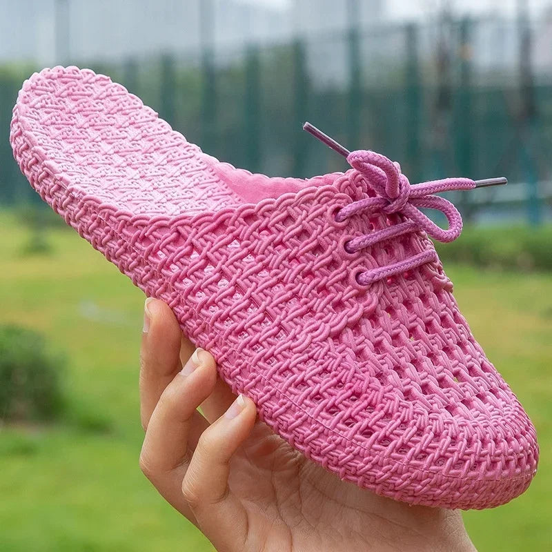 Oddychające Damskie Loafersy - Otwarty Nosek - Na Zewnątrz