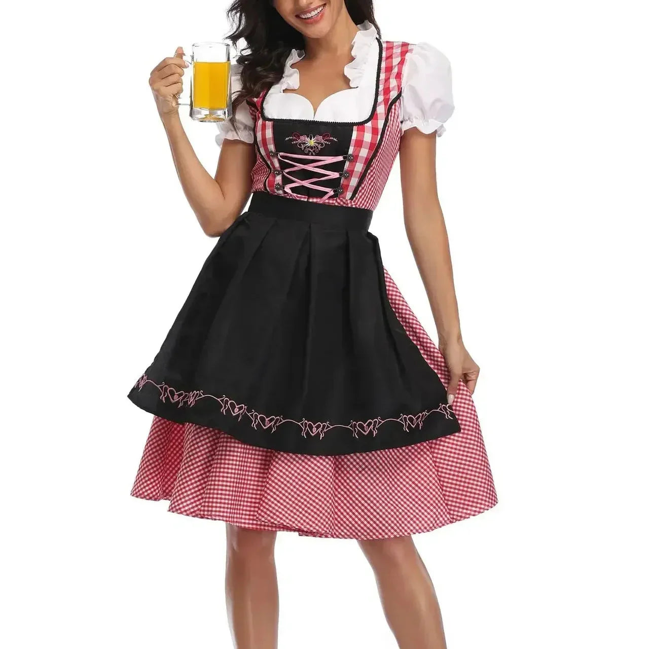 Kobiece Sukienka Dirndl na Oktoberfest - Miękki Materiał - Klasyczny Styl - Szczegółowa Tradycyjna Sukienka Festiwalowa