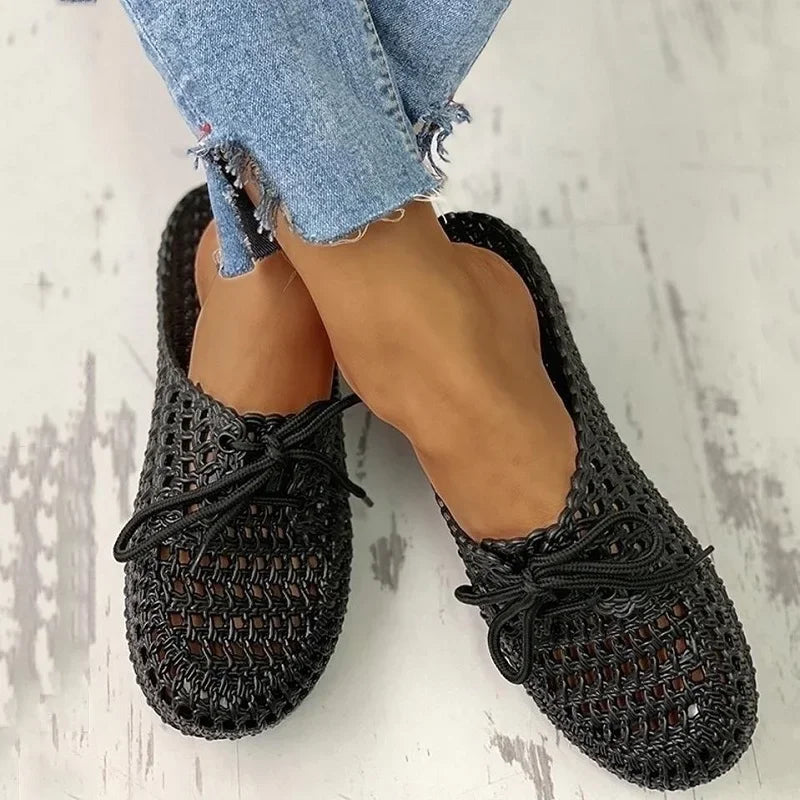 Oddychające Damskie Loafersy - Otwarty Nosek - Na Zewnątrz