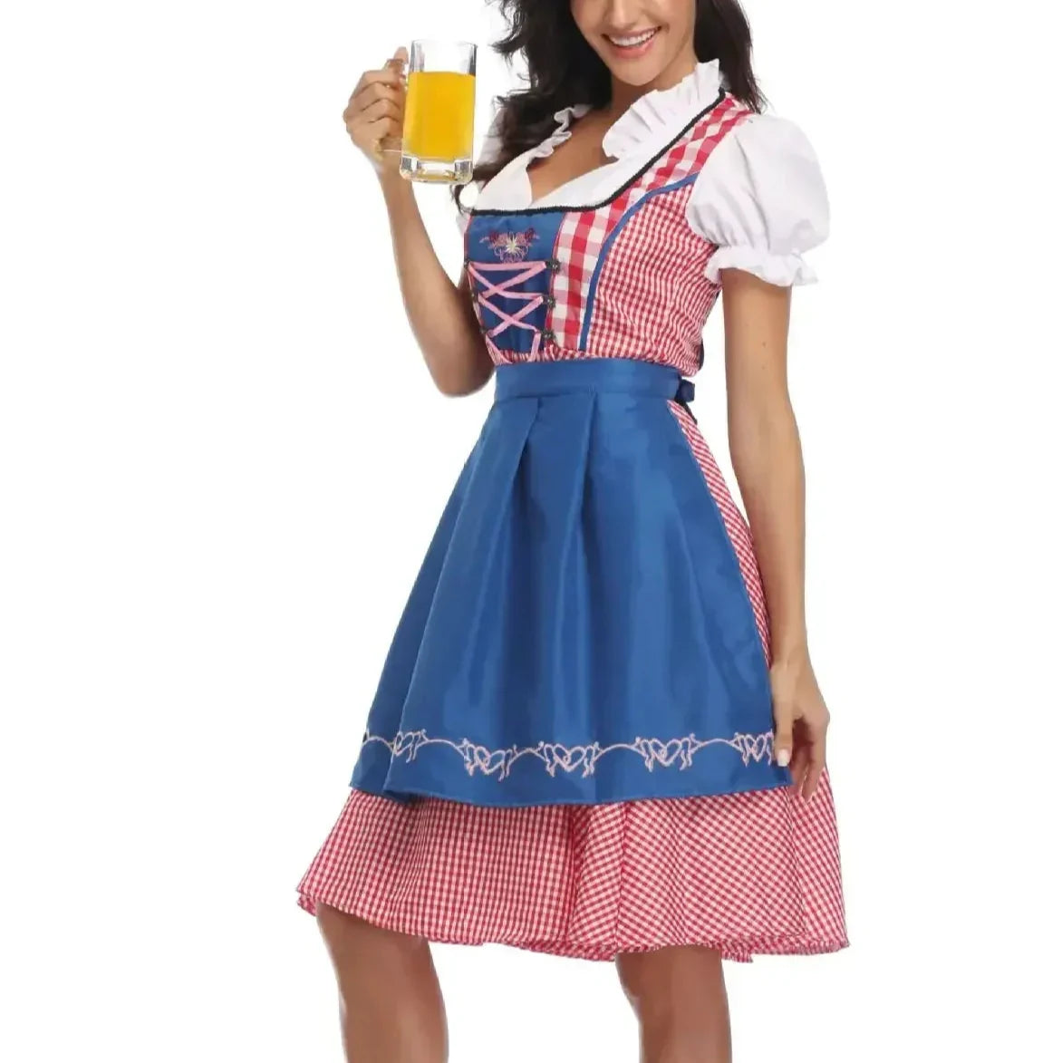 Kobiece Sukienka Dirndl na Oktoberfest - Miękki Materiał - Klasyczny Styl - Szczegółowa Tradycyjna Sukienka Festiwalowa