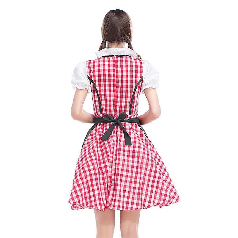 Kobiece Sukienka Dirndl na Oktoberfest - Miękki Materiał - Klasyczny Styl - Szczegółowa Tradycyjna Sukienka Festiwalowa