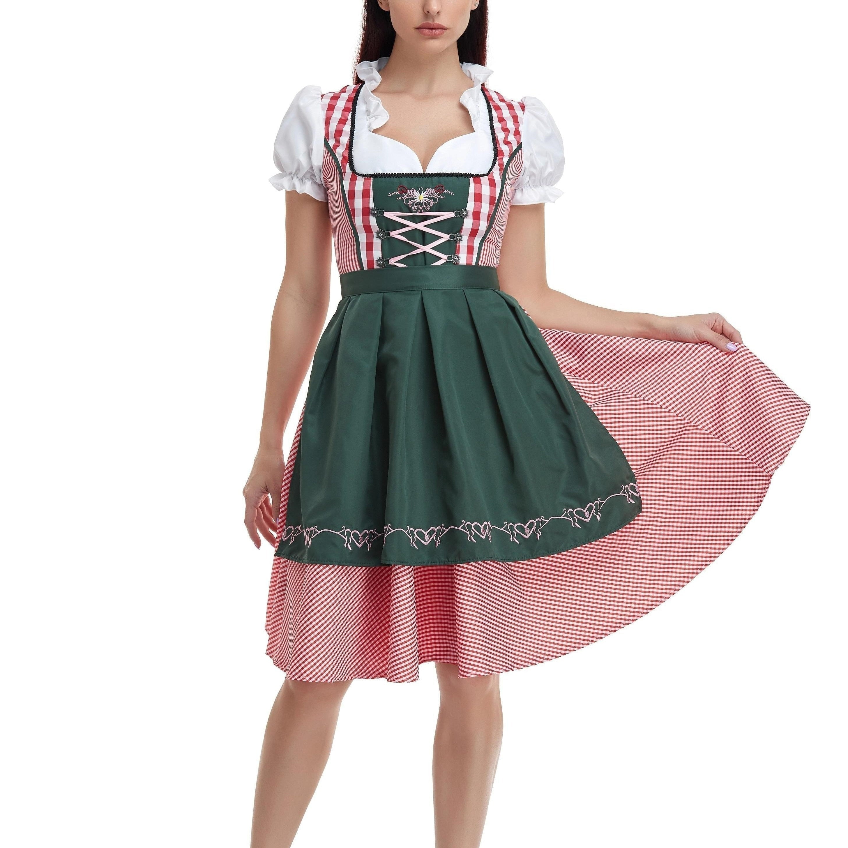 Sukienka Dirndl dla Dam - Miękkie Materiały - Tradycyjny Strój Oktoberfest