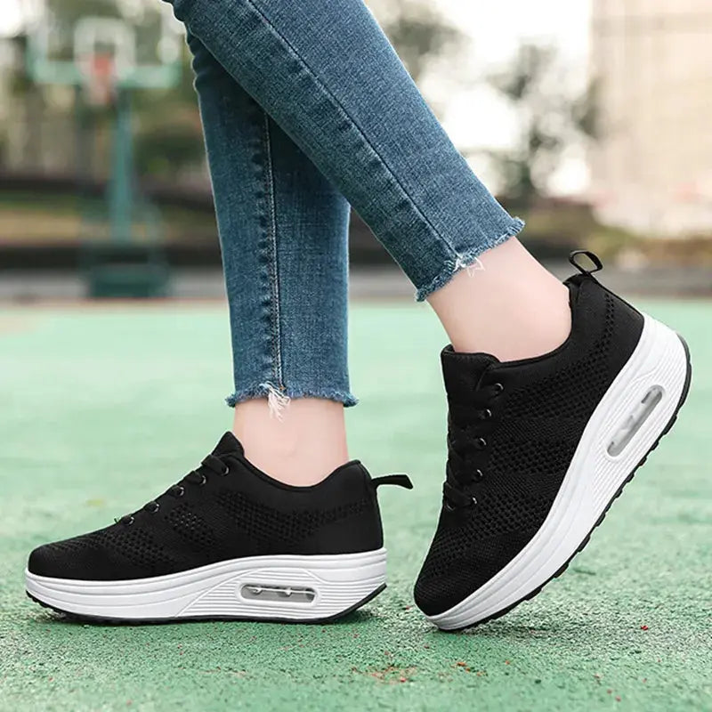 Sneakersy z Grubą Podeszwą - Sznurowadła Damskie - Styl Casual vivano-warszawa