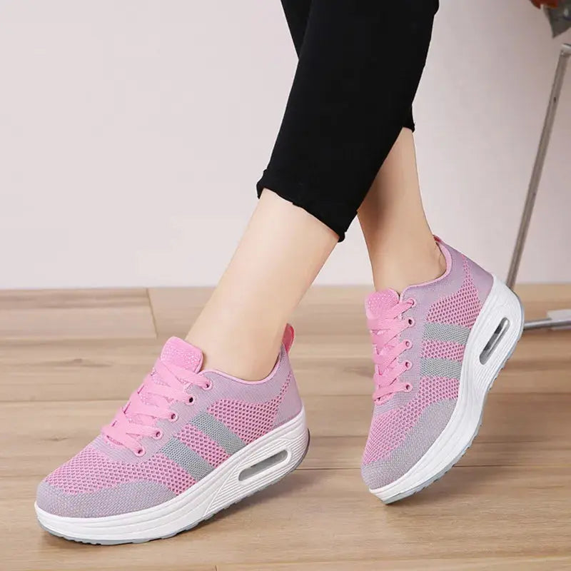 Sneakersy z Grubą Podeszwą - Sznurowadła Damskie - Styl Casual vivano-warszawa
