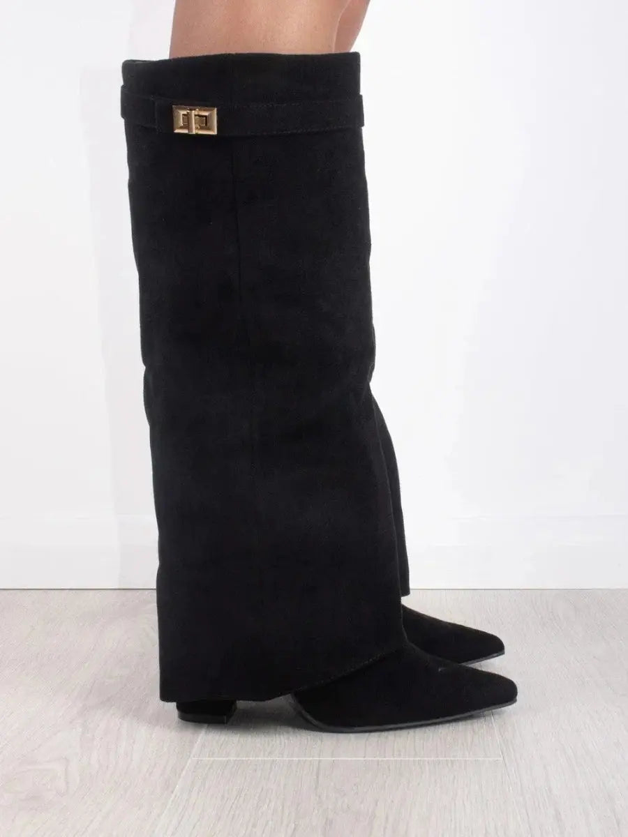 Eleganckie wysokie botki z zamszu - Moda damska - Styl i komfort vivano-warszawa
